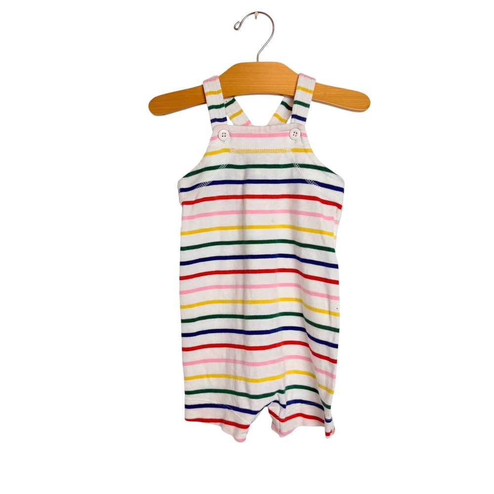 Hanna Andersson Rainbow Striped Organic Cotton Sunsuit Romper 18-24 Months